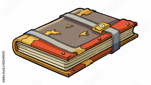 The books pages were torn the cover was bent and the binding was loose making it difficult to read.. Cartoon Vector.