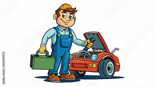 The chief mechanic at the car repair shop had a disheveled appearance with greasy overalls and a rugged toolbox always by his side. But his hands were. Cartoon Vector.