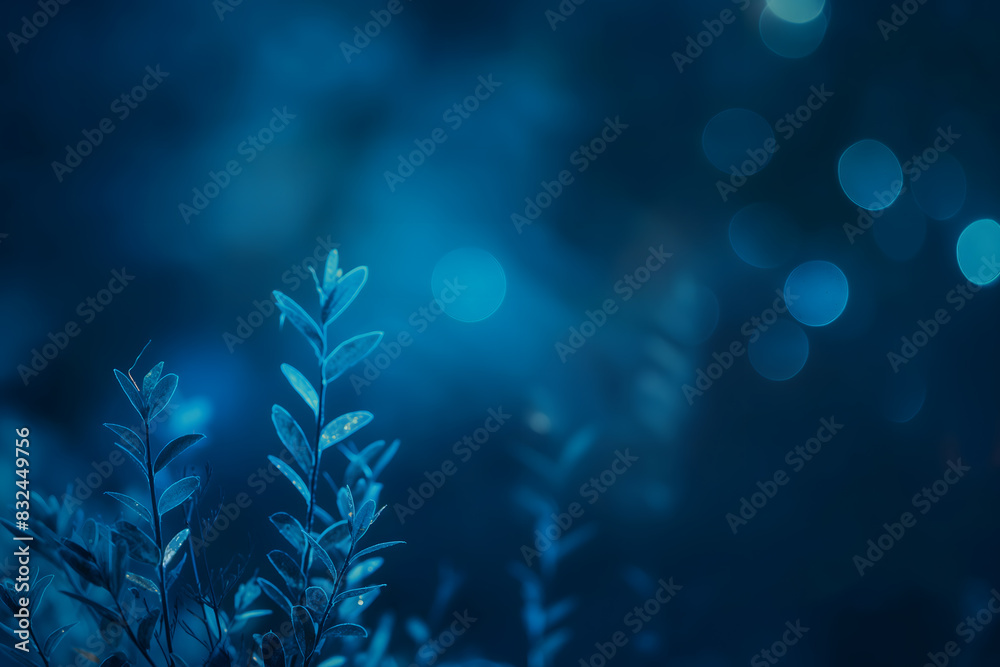 Enchanting Blue Wildflowers and Bokeh Light Background