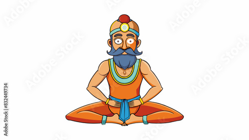 The deep cleansing breaths of a yogi as they stretch their body in various poses connecting their movement with the rhythm of their breathing.. Cartoon Vector.