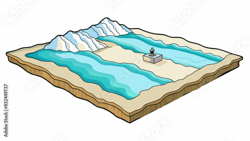 The Dead Sea is a unique natural wonder in Israel known for its high salt content and buoyant waters that allow visitors to float effortlessly on the. Cartoon Vector.