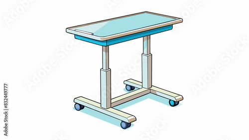 The desk was a compact and functional work station. It had a collapsible top that could be closed when not in use making it ideal for small spaces.. Cartoon Vector.