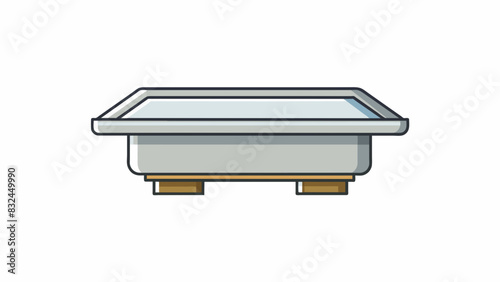 The fifth and final column has a modern minimalist design with clean lines and a sleek metallic finish. Its top is flat creating the perfect platform. Cartoon Vector.