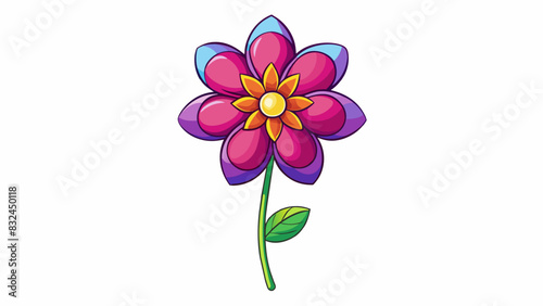The flower was necessarily colorful and fragrant with delicate petals and a tall slender stem.. Cartoon Vector.
