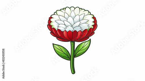 The fluffy white petals of a freshly bloomed flower unfurling from its tight bud and revealing its vibrant colors.. Cartoon Vector.