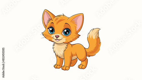 The kittens fur was soft and velvety inviting my fingers to stroke its warm cozy body.. Cartoon Vector.