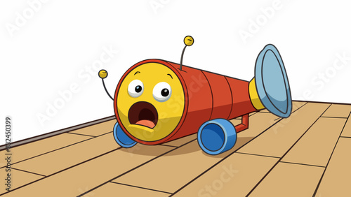 The knock of footsteps on a wooden floor is a muffled sound as if someone is gently knocking from beneath the surface. It is softer than other knocks. Cartoon Vector.