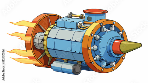 The most powerful engine humming with energy and capable of propelling a massive ship across the vast ocean with ease.. Cartoon Vector.