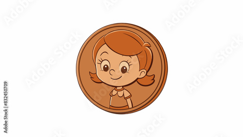 The old copper penny was worn and slightly tarnished but its value to the little girl was immeasurable it was her lucky charm passed down from her. Cartoon Vector.