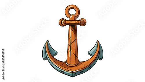 The old rusted anchor was a clear indication of the ships heavy past as it rested on the ocean floor after years of voyages.. Cartoon Vector.