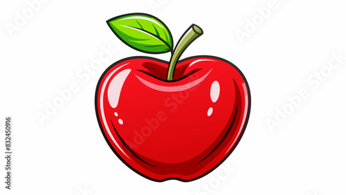 The perfect apple with a smooth and shiny red skin perfectly crisp and juicy when bitten and bursting with the sweetest flavor.. Cartoon Vector.