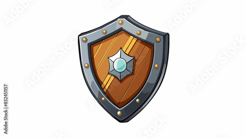 The soldiers shield was made of strong metal and had intricate designs carved into it. It was a reliable defense against enemy weapons able to. Cartoon Vector.