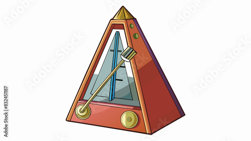 The steady beat of a metronome a small device with a swinging arm that ticks back and forth at a consistent tempo. The metronome is made of metal and. Cartoon Vector.