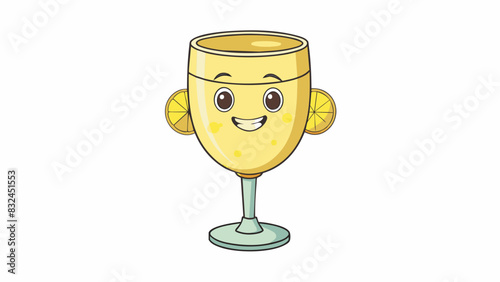 The wine had a pale yellow hue resembling the color of straw. It smelled of fresh citrus fruits with a refreshing acidity that tingled on the tongue.. Cartoon Vector.