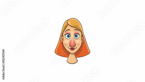 The womans nose was and upturned resembling a tiny ski jump. It had softly curved edges and a small delicate tip.. Cartoon Vector.