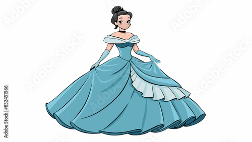 The young debutante twirled in her flowing tory gown the layers of silk and lace creating a timeless and graceful silhouette that was the epitome of. Cartoon Vector.