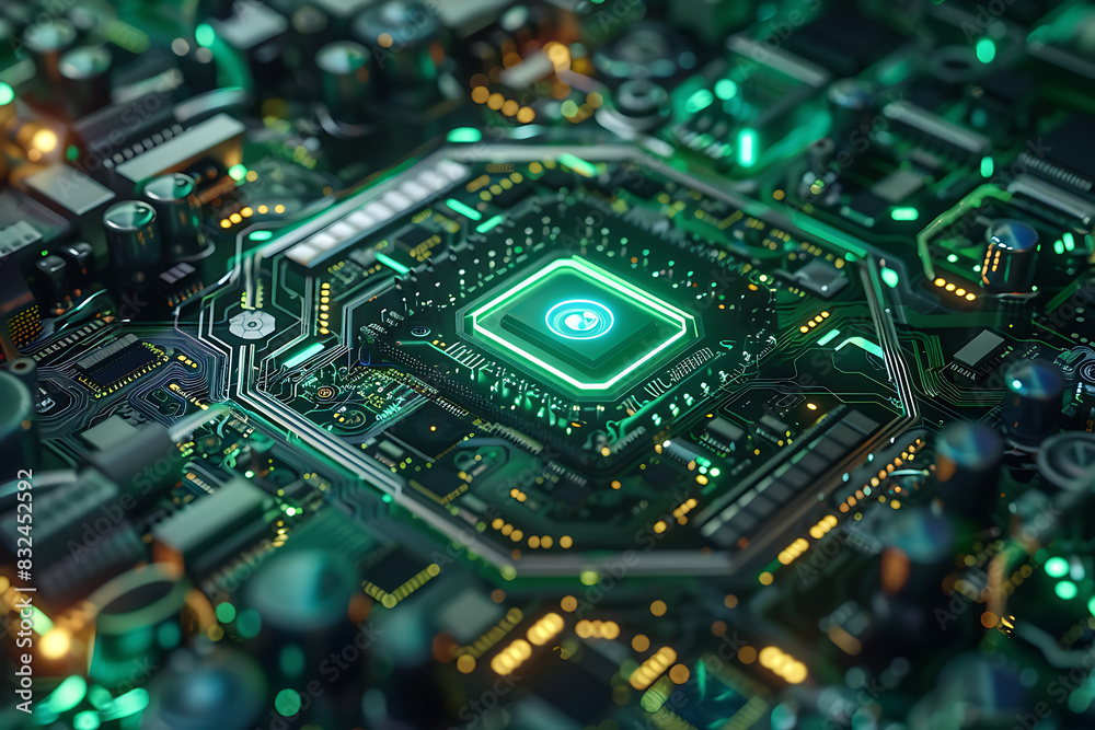 A lock on a computer board in a futuristic style symbolizes a cutting-edge cyber security concept. A lock on a computer board in a futuristic style symbolizes a cutting-edge cyber security concept.
