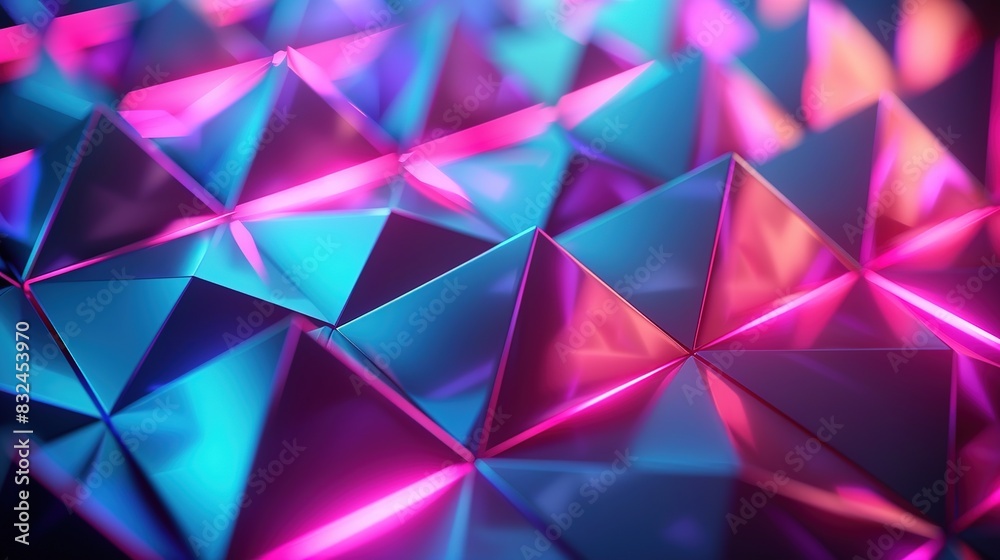 background with intersecting neon triangles in vibrant pink and blue, copy space, High quality background with intersecting neon triangles in vibrant pink and blue, copy space, High quality