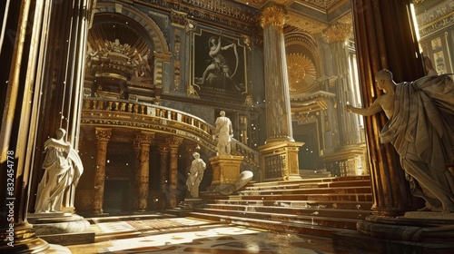 Golden Hall interior for game or fantasy themed designs