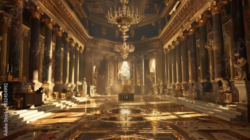 Golden Hall interior for game or fantasy themed designs