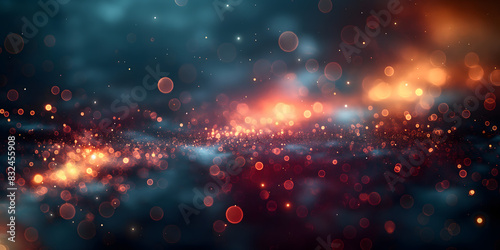 Abstract Particle Wave Background with Glowing Dots and Dynamic Motion © slonme