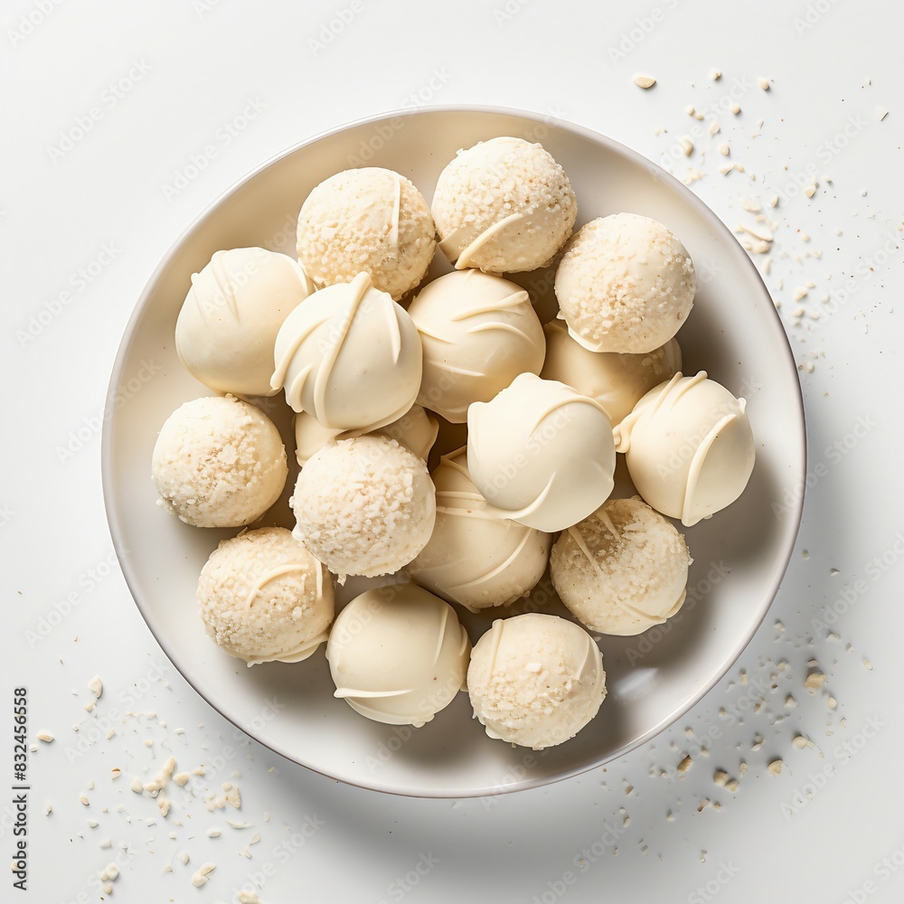 white chocolate truffles on a plate white chocolate truffles on a plate