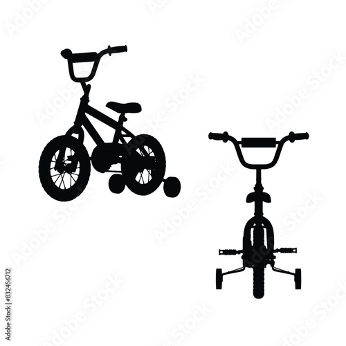 Children's Tricycle Silhouette Vector Illustration
