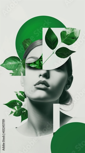 Modern Art Concept of Green Sustainability