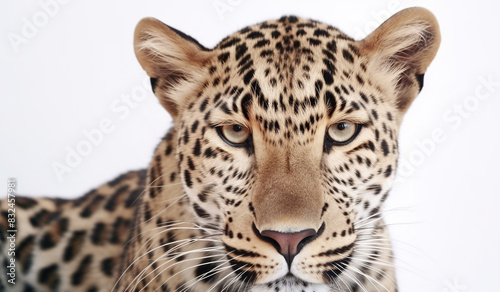 Face Of Jaguar Isolated On A White Background