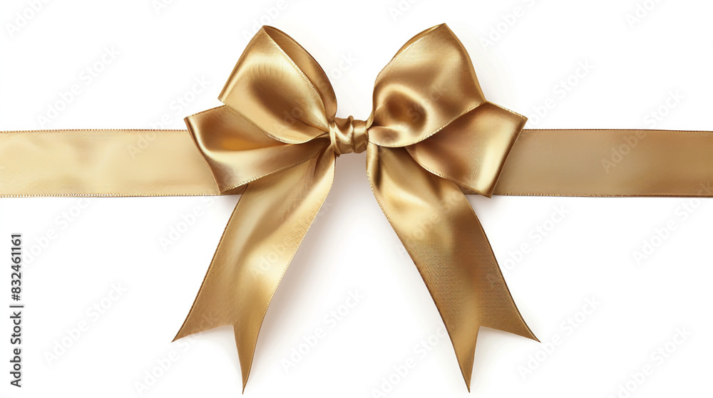 golden bow on a white background close up golden bow on a white background close up
