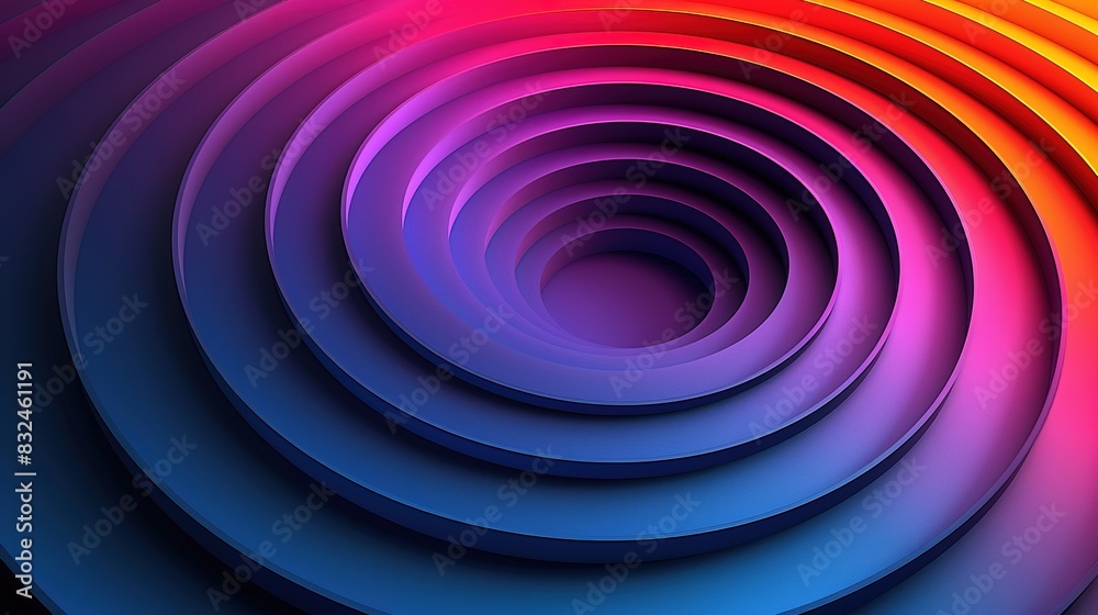 geometric 3D background with concentric rings in a gradient of colors geometric 3D background with concentric rings in a gradient of colors