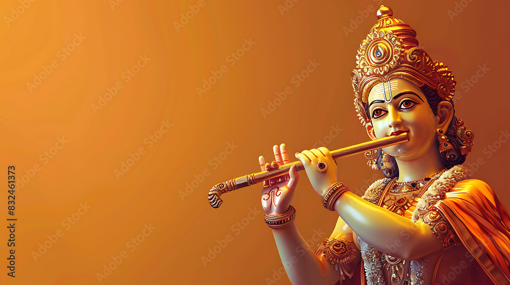 beautiful lord rama statue in orange color background Stock Photo ...
