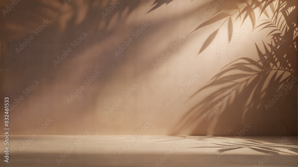 Warm Taupe Wall Leaf Shadows: A warm taupe wall and floor with delicate leaf shadows, ideal for a sophisticated and cozy product display.
Warm Taupe Wall Leaf Shadows: A warm taupe wall and floor with delicate leaf shadows, ideal for a sophisticated and cozy product display.