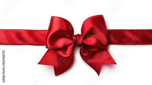 Beautiful red bow isolated on white