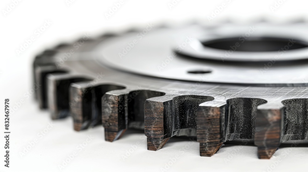 High-detail photo of a tile saw blade, isolated on a white background High-detail photo of a tile saw blade, isolated on a white background