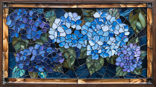 Stained-glass background wallpaper of hydrangea