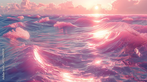 Pink sea / ocean photo