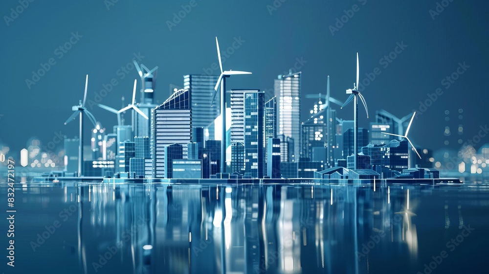 Obraz premium illustration Model AIoptimized energy management and smart grid control systems
