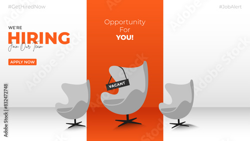 We are hiring job candidate post and flyer template. Join our team and hiring concept. Open vacancy and hiring creative ads and poster vector illustration
