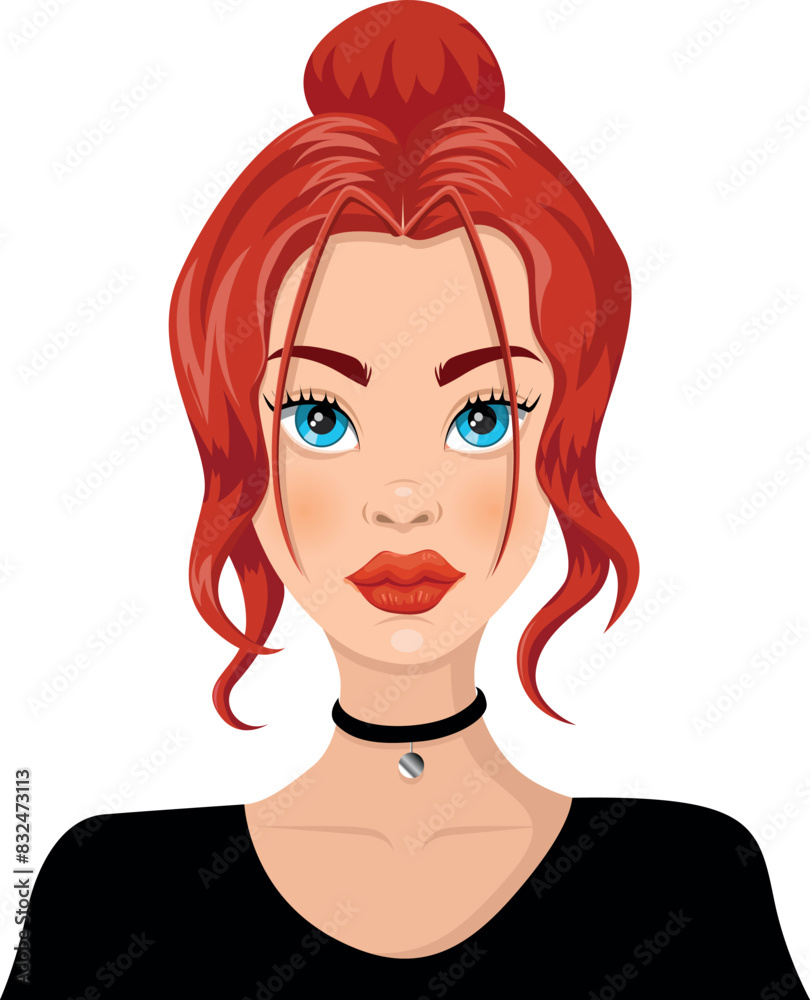 Red haired girl portrait - Illustration Red haired girl portrait - Illustration