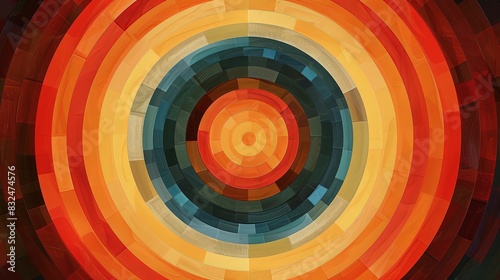 Geometric background with concentric circles in warm, earthy colors, creating a harmonious feel
