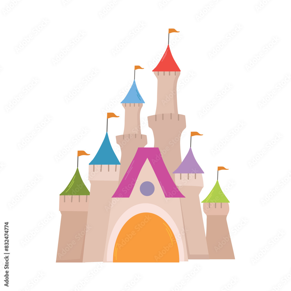 Fairy castle icon clipart avatar logotype isolated vector illustration