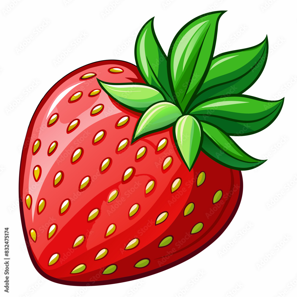 Obraz premium vector illustration of strawberry