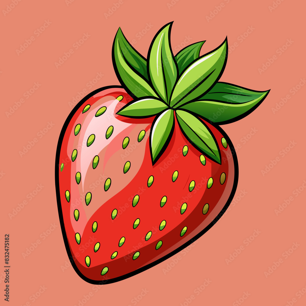 Obraz premium vector illustration of strawberry