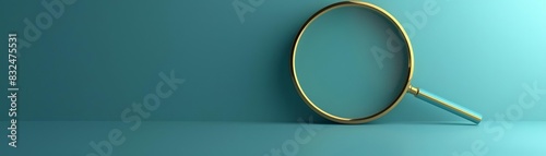 illustration 3D Model Clean icon of a magnifying glass formed by curved and straight lines photo