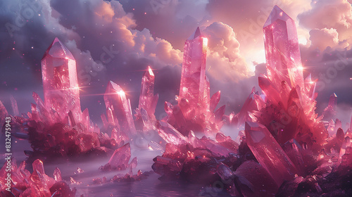 Pink Diamonds (Crystals) Background Wallpaper