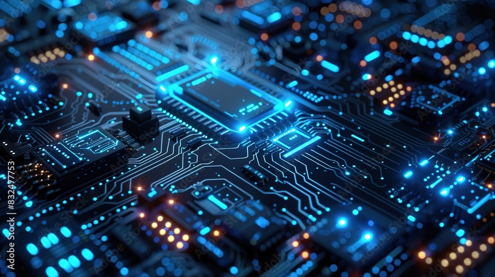 tech background with a circuit board design in neon blue on a dark backdrop tech background with a circuit board design in neon blue on a dark backdrop