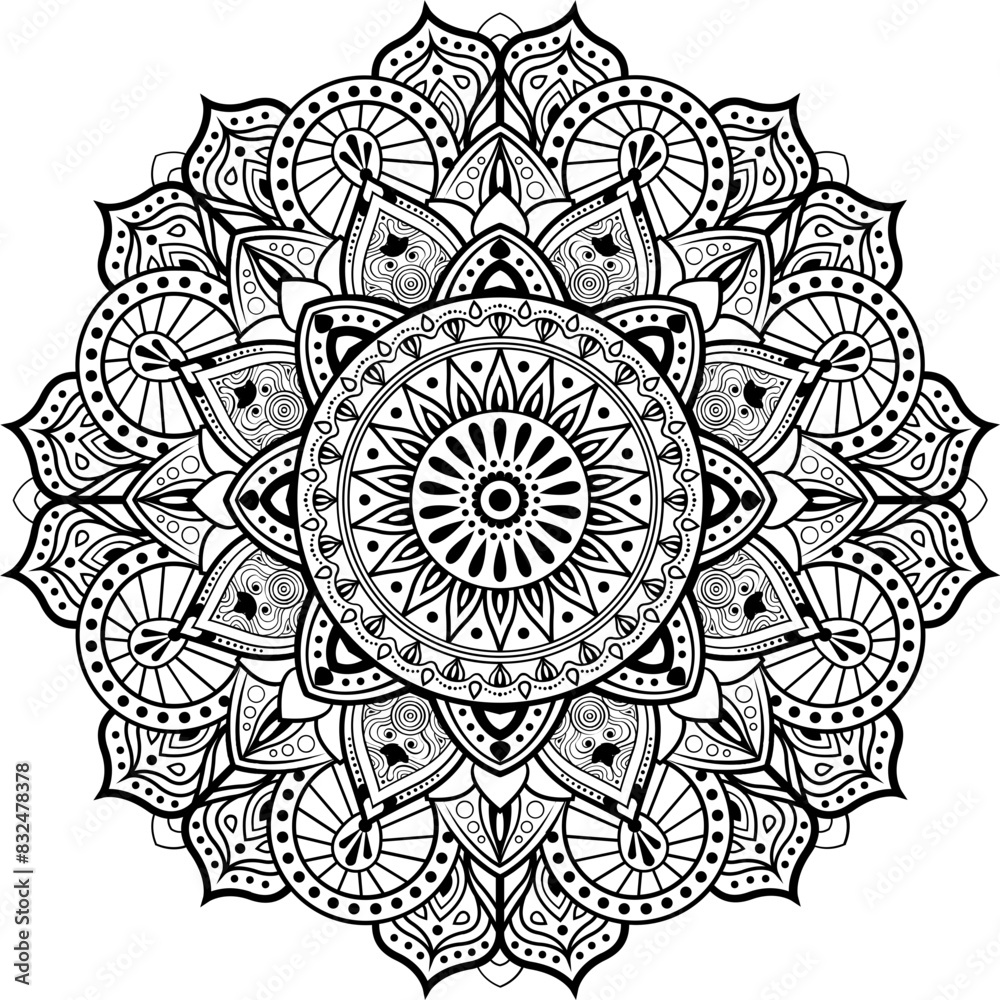 Fototapeta premium Black splendid mandara pattern