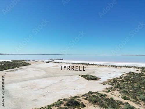 Stunning Aerial View of Lake Tyrrell: Australia's Iconic Salt Lake photo