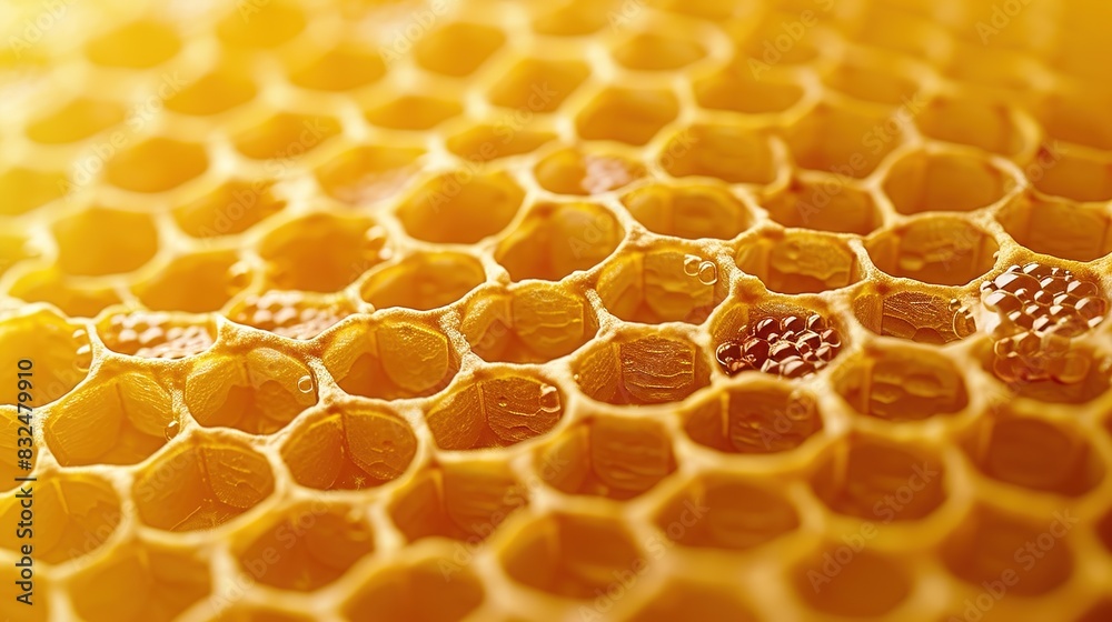 yellow background with a subtle honeycomb pattern